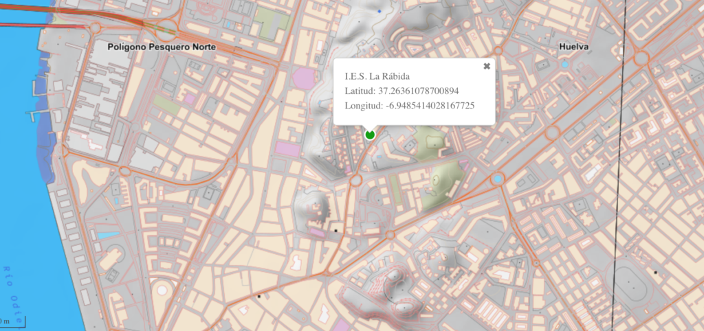 Mapa de localización del IES La Rábida en Huelva