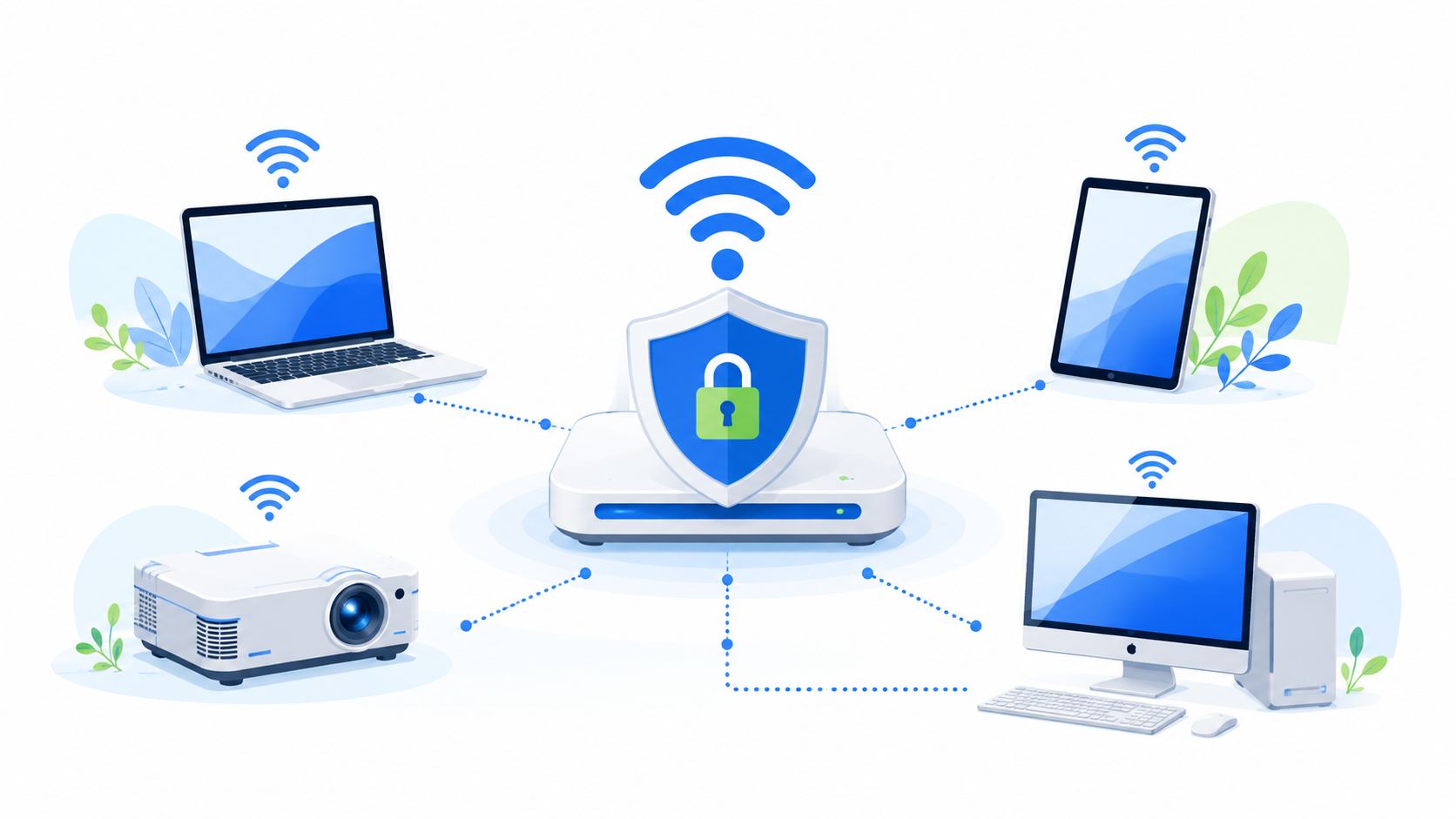 Conexión WiFi segura para los dispositivos de un centro educativo