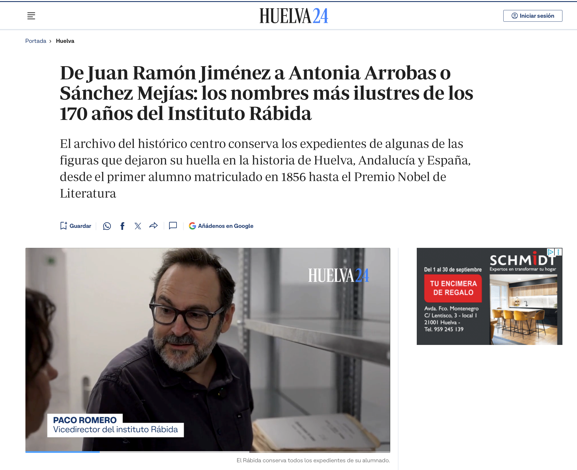 170 años de historia del Instituto La Rábida de Huelva